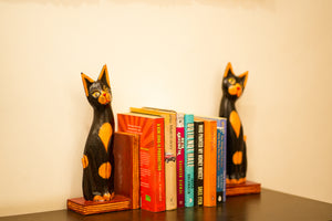 TIMBER KALA'S CAT BOOKENDS FOR DECOR