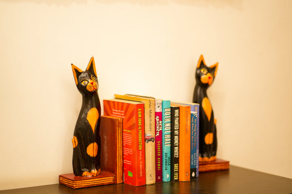 TIMBER KALA'S CAT BOOKENDS FOR DECOR