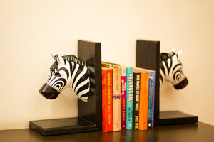 TIMBER KALA'S ZEBRA BOOKENDS FOR DECOR