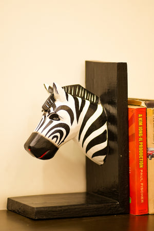 TIMBER KALA'S ZEBRA BOOKENDS FOR DECOR